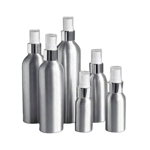 300ml 500ml Metal Empty Aluminum Bottle Refillable Silver Aluminum Spray Bottle with White <b>Black</b> Sprayers - Product Image 5