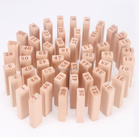 Juego de Construcción de Torres Educativo de Madera Dura al por Mayor, 48 Piezas, Juego de Bloques de Madera, Juego de Dominós
