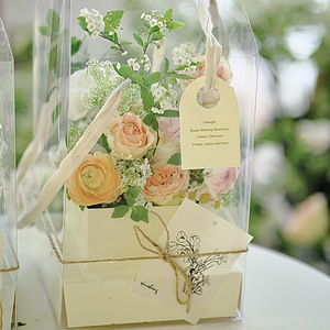 Vente en gros Boîte à fleurs carrée entièrement transparente en PVC design portable Emballage en <span class=keywords><strong>pot</strong></span> de plantes vertes Boîtes cadeaux en plastique - Product Image 3