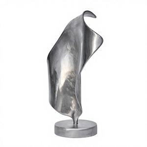 Most Demanding Table Decorative Sculpture Indian Supplier Modern Design Abstract Iron Sculpture Silver Finished Handmade - Product Image 1