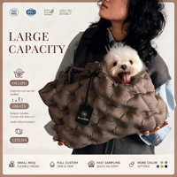 Sac de transport matelassé pour animaux de compagnie avec tissu respirant, intérieur spacieux et sangles de soutien pour petits animaux OEM