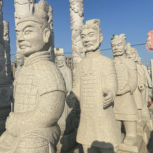 Extérieur Guerriers Chinois En <span class=keywords><strong>Terre</strong></span> <span class=keywords><strong>Cuite</strong></span> Sculpture Sculpture Sur Pierre Décoration Ornements Et Ancienne Pierre Statue de Guerriers - Product Image 5