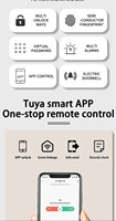 Serrure Intelligente pour Porte d'Entrée d'Appartement, Serrure de Porte Intelligente avec Empreinte Digitale, Mot de Passe, Tuay WiFi