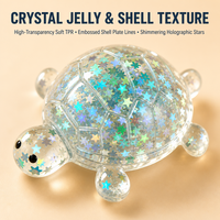 Jouet Squishy Tortue Mignonne Scintillante, Anti-Stress, Jouet Sensoriel à Presser, Cadeau Nouveauté pour Enfants et Adultes, Vente au Détail