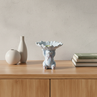 Maßgefertigte Keramik-Hasen und -Kaninchen mit Teller Neue Oster-Figuren Tisch-Accessoires Dekorative Objekte
