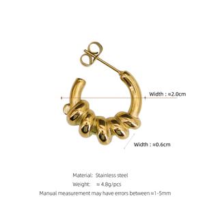 INS French Elegant C-Shaped <b>Phone</b> Rope Earrings for Women <b>Retro</b> High-End Fashion Jewelry - Product Image 2