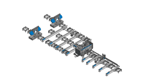 Línea de producción de viga automatizada tipo Y, máquina de sierra de cinta de doble inglete de sujeción hidráulica de alta velocidad - Product Image 3