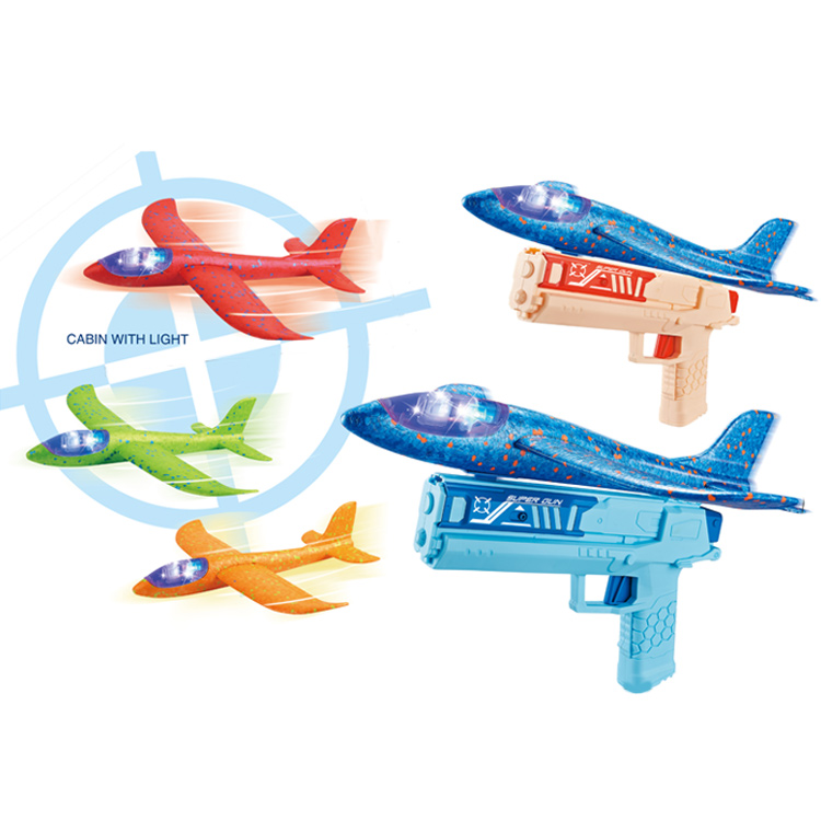Игрушечный летательный аппарат для использования на улице, катапульта, пусковая установка со светодиодной подсветкой, игрушечный пистолет