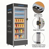Máquina Expendedora Automática LERKE de 24 Horas con Cinta Transportadora para Bebidas y Aperitivos con Sistema de Pago con Lector de Tarjetas