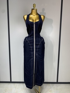Blue Ladies Dress - Denim Dress Women Casual Style