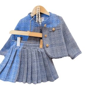Vestito elegante da principessa Boutique per bambini per 2 pezzi a scacchi vestiti da bambina per autunno spessi vestiti da bambina per 8Y - Product Image 1