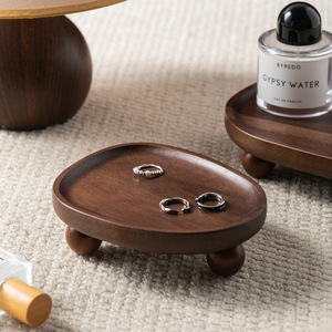 Acacia Wood Tray Irregular Shape Solid Color <b>Storage</b> Plate For Home Entryway Fruit Dessert Serving - Product Image 3