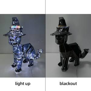 <strong>Halloween</strong> Decorations Black Wearing a Witch <strong>Hat</strong> <strong>Cat</strong> Led Light Living Room Decor Luminous Led Lights Glowing <strong>Cat</strong> - Product Image 3