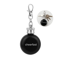 Flacon à liqueur rond en acier inoxydable, 1 oz, avec porte-clés noir, mini flacon de poche, petit flacon de poche, bouteille de whisky pour hommes, cadeau incroyable