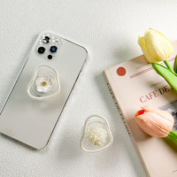 Étui de téléphone portable en forme de cercle de perle de style Ins, support flexible rétractable, adhésif en plastique