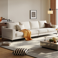 Canapés en forme de L de style minimaliste pour la maison, grands canapés en tissu crème avec coin salon, canapé en forme de L moderne pour salon