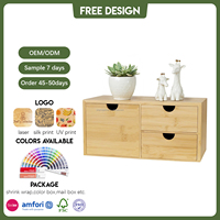 Boîte de rangement de bureau en bambou, organiseur de papeterie, porte-lettres, porte-notes, porte-stylos, porte-crayons cosmétiques, rangement de bureau