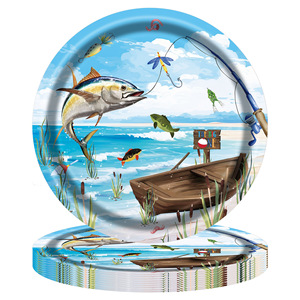 Servilletas de Papel Cuadradas con Temática de Pesca, 40-60 Piezas, Decoraciones de Cumpleaños, Impresión Digital Ecológica - Product Image 2