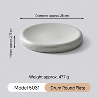 Assiette à dîner en mélamine au design contemporain, gris mat, forme de baril, résistante aux chocs, passe au lave-vaisselle, écologique, pour hôtel, banquet