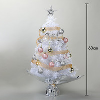 Vente en gros 45cm 60cm Arbre de bureau Étoile décorative rose Arbre de Noël en PVC pour fille Fête de Noël