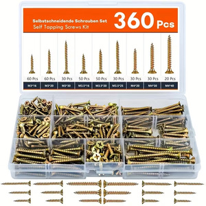 Cross Border Boxed Screws 360pcs Phillips Countersunk Self Tapping Wood Screws Imperial Inch Grade A Carbon Steel - Product Image 3