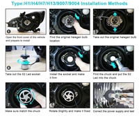 S2 h7 h11 h1 h3 9005 9006 h4 salut-lo faisceau 72w 8000lm 6500k auto projecteur led 12v-24v voiture d'épi a mené des ampoules de phare