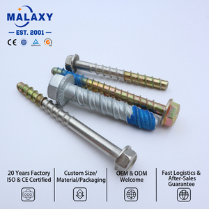 Vis à béton MALAXY en acier inoxydable à tête hexagonale, zinguée bleu, classe 10.9, en stock et livraison rapide pour fixations de construction - Product Image 2
