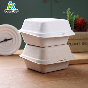 プリントン6in 100% 堆肥化可能生分解性テイクアウト食品Bagasse Clamshell容器 - Product Image 4