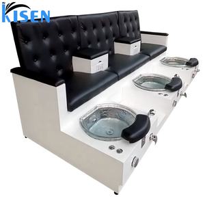 Luxury Australia Spa Wasserlose Pediküre Keine Sanitär Doppels itz Sofa Stühle Fuß massage mit weißer Schüssel für Maniküre Salon - Product Image 6