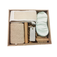 Boîte carrée en bois promotionnelle de haute qualité ensemble d'accessoires de bain boîte classique spa bain coffret cadeau 2024 2024