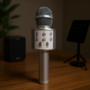 Microphone rechargeable Myrva, Bluetooth sans fil, en métal, karaoké, enregistrement vocal, diffusion en direct - Product Image 2