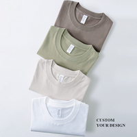 T-shirts personnalisés de haute qualité, épais, surdimensionnés, unis, en coton, pour hommes, avec impression en relief