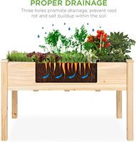 Jardinière surélevée moderne en bambou naturel pour plantes d'extérieur, fleurs, fruits, légumes et herbes aromatiques