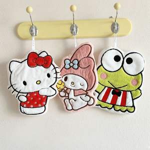 <span class=keywords><strong>Toalla</strong></span> de mano colgante de forro polar coral con diseño de My Melody y <span class=keywords><strong>Kitty</strong></span> para cocina y baño, venta al por mayor transfronteriza - Product Image 1