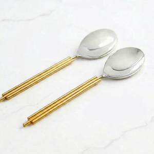 Designer Eco-Friendly Stainless Steel <b>Shell</b> Serving Spoon <b>Mirror</b> Polish Gold Silver Finish Dishwasher Safe for Kitchen Dining - Product Image 1