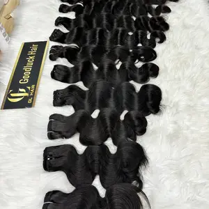 Goodluck gantungan tebal gambar ganda mentah lurus untuk ekstensi rambut Brasil halus peringkat tertinggi bundel rambut manusia