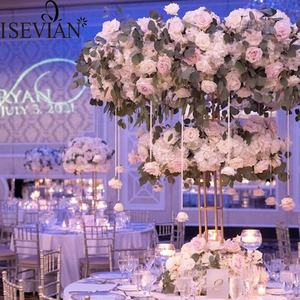 Naieri — boutons de roses artificielles en soie, blanc et rose, à bas prix, chemin de table, décoration de pièce de centre de table pour mariage - Product Image 1