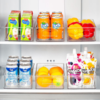 Boîte de rangement de bouteilles transparentes, organiseur de réfrigérateur, de bouteilles de boisson, poubelles en plastique, canettes de Soda, boîte de rangement de cuisine