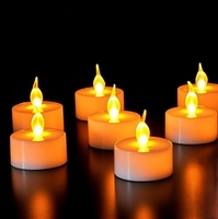Petite bougie LED à piles en plastique, blanc chaud clignotant, pour décoration de chemin, mariage et confession