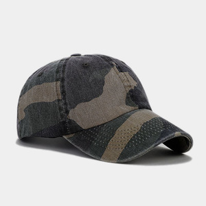 Cappellino da Baseball Camouflage Lavato Vintage con Visiera Curva, Stile Papà, Regolabile, per Uomo e Donna, Disponibile in Diversi Colori - Product Image 4