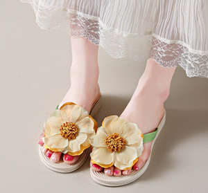 Pantofole donna estate nuovo stile moda Anti-slip fiore spesso Sole tacco inclinato eleganza tacchi alti <span class=keywords><strong>sandali</strong></span> - Product Image 4