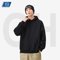 Sweat à capuche structuré épais couleur unie style américain unisexe pour couple automne hiver marque privée vente en gros