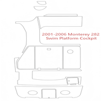 Tapis de pont en mousse EVA imitation teck pour plateforme de bain et cockpit de bateau Monterey 282 (2001-2006), style SeaDek MarineMat Gatorstep, auto-adhésif