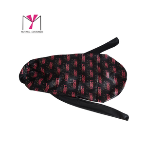 MUYANG CUSTOMIZE Bonnet long avec logo personnalisé et lien élastique, en satin noir imprimé, pour femmes, mode printemps été - Product Image 6