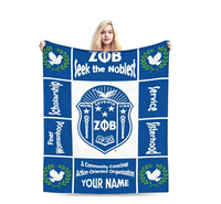 Nouvelle couverture en flanelle ZPB Zeta Phi Beta, douce, pour canapé, lit, maison, bureau, cadeau de Noël, personnalisez votre nom, motif, texte