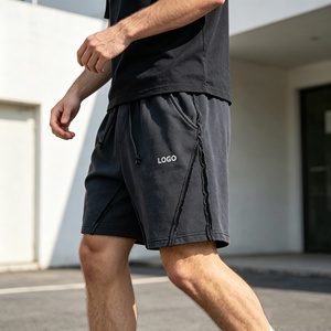Men's shorts Street Style Cargo Shorts Mid Waist <b>Drawstring</b> Cotton Bermuda Shorts With Pockets Letter Print Washed Plus Size - Product Image 4