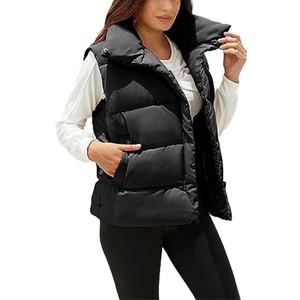 Vestes et gilets pour femmes sur mesure en gros, mode, boutonnées, sans manches, gilet pour femmes, haut rembourré, gilet matelassé pour femmes - Product Image 2