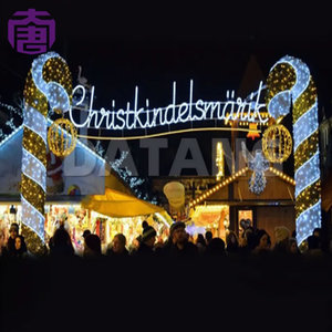 Lumières LED de Noël en forme de canne à sucre 2D et 3D, décoration de Noël imperméable pour pelouse et jardin - Product Image 4