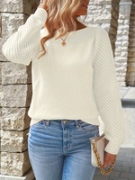 Pull en tricot élégant pour femmes, à manches longues et à découpes