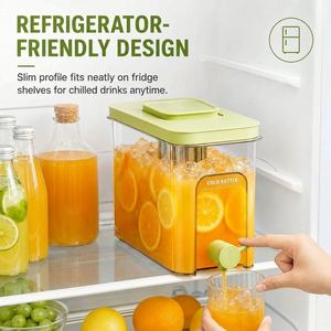 4L Cold Kettle <b>Refrigerator</b> Fruit Juice Water Pitcher Beverage Dispenser Filter Drink <b>Container</b> for Home with Metal Rack - Product Image 2